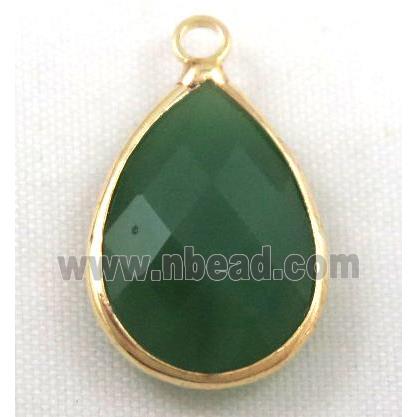 Chinese crystal glass pendant, faceted teardrop