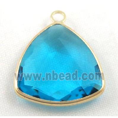 Chinese crystal glass pendant, faceted triangle