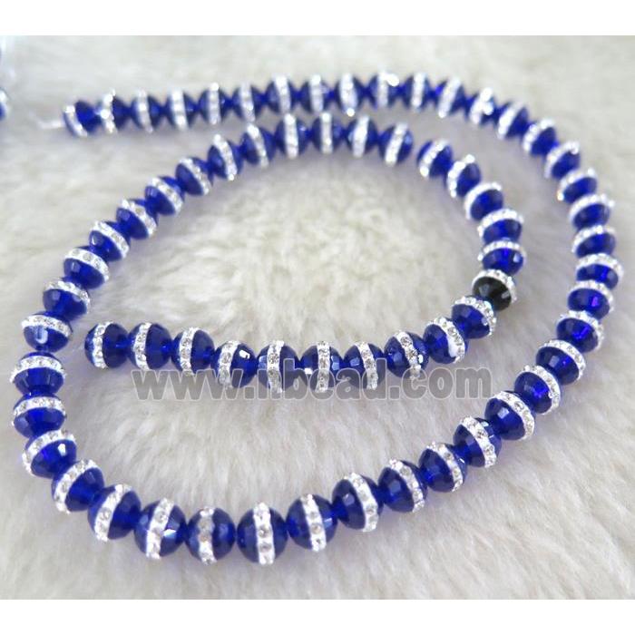 Chinese crystal bead with rhinestone, faceted round