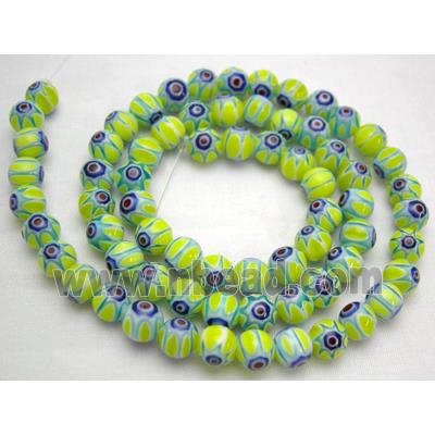 16" String of Round Millefiori Glass-Single flower