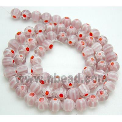 16" String of Round Millefiori Glass-Single flower