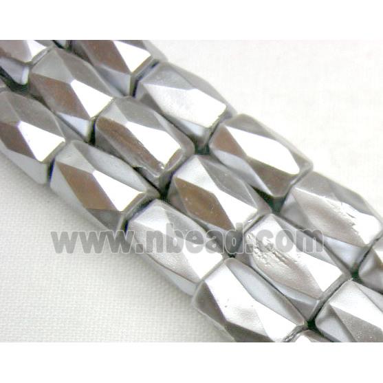 Hematite Magnetic Facet Tube Beads