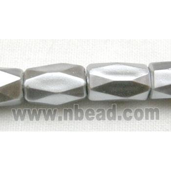Hematite Magnetic Facet Tube Beads