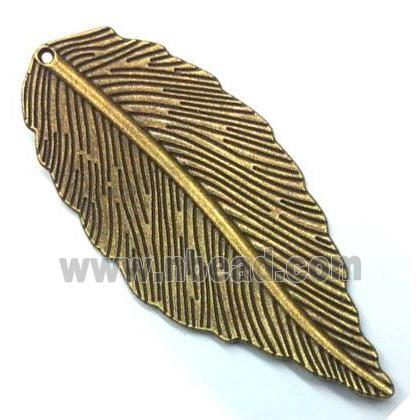 leaf, tibetan silver pendant non-nickel, bronze