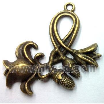 tibetan silver flower pendant non-nickel, bronze