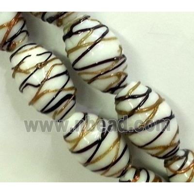 Lampwork Glass bead with goldsand, rice