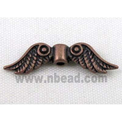angel wing, Tibetan silver bead non-nickel, antique red copper