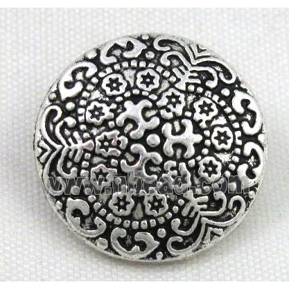 button tibetan silver charms bead, non-nickel