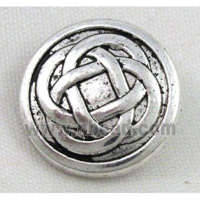 button tibetan silver charms bead, non-nickel