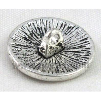button tibetan silver charms bead, non-nickel