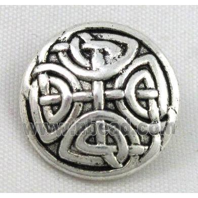 button tibetan silver charms bead, non-nickel