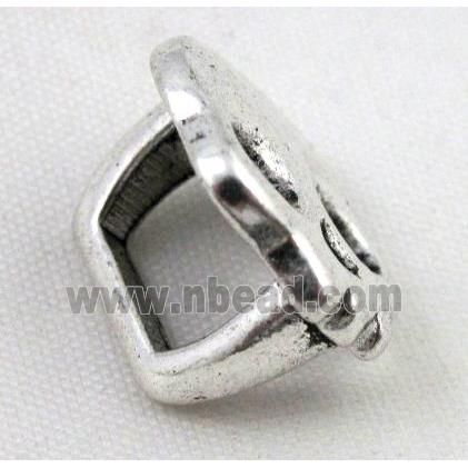 spacer tibetan silver charm bead, non-nickel