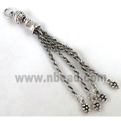 Tibetan Silver tassel pendant Non-Nickel