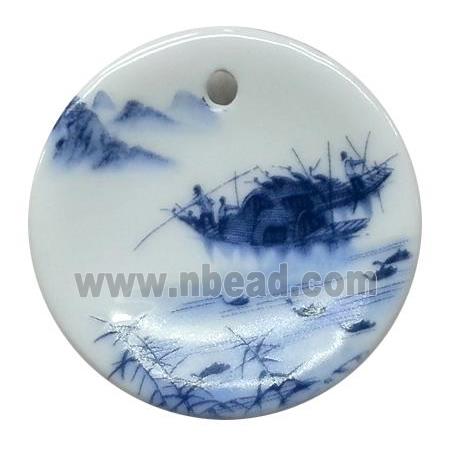 Porcelain circle pendant