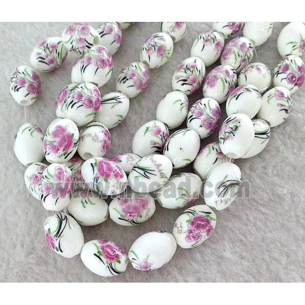 Porcelain barrel beads