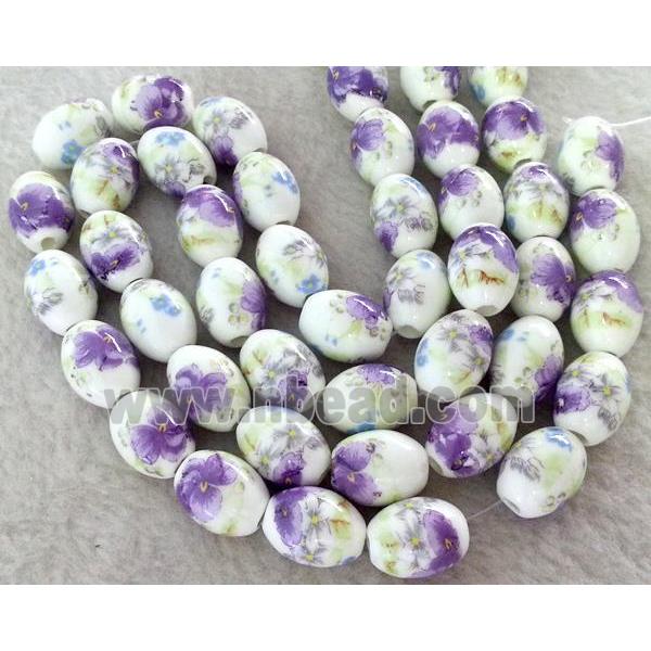 Porcelain barrel beads