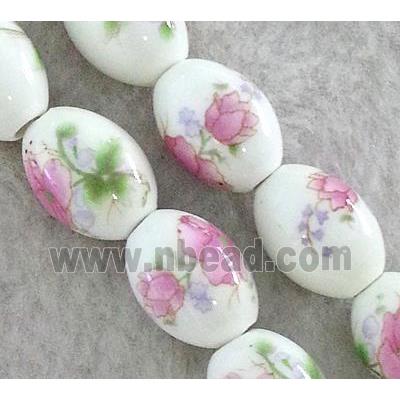 Porcelain barrel beads