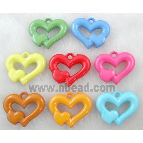 Resin Heart Pendant Mixed