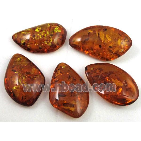 amber pendant, freeform, coffee