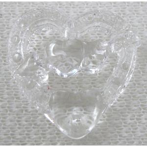 Acrylic bead pendant, heart, mixed color