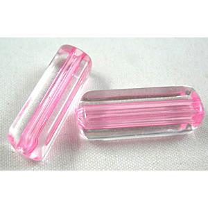 Acrylic Beads, tube, pink
