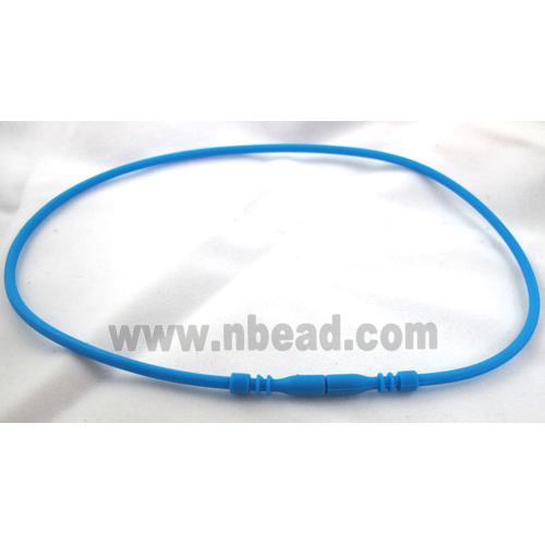 Jewelry making necklace cord, rubber, blue
