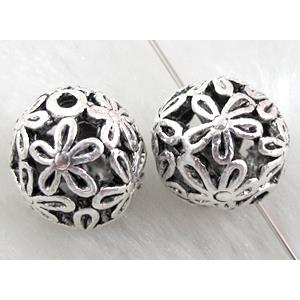 Tibetan Silver Charms Round Spacer