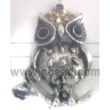 Tibetan Silver owl pendant