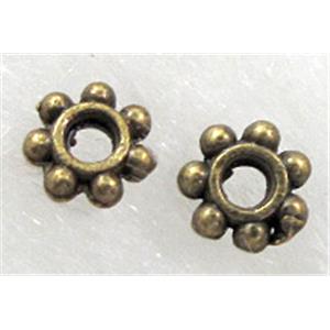 Antique Bronze Tibetan Silver Daisy Spacer, 4mm dia