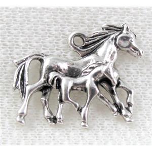 Horse family, Tibetan Silver Non-Nickel, 28x23mm