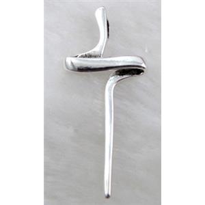 Tibetan Silver cross pendant non-nickel, 20x45mm