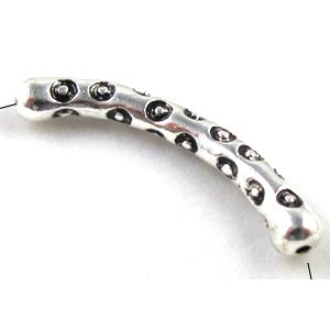 Tibetan Silver beads tube for bracelet, Non-Nickel, 3x35mm, 1mm hole