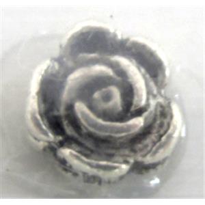 Tibetan Silver flower beads, lead free and nickel free, 7x4mm