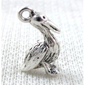 Tibetan Silver duck pendants, lead free and nickel free, 14x18mm