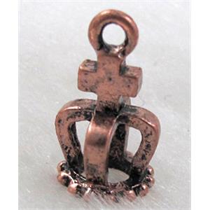 Tibetan Silver crown pendant, lead free and nickel free, 8x15mm