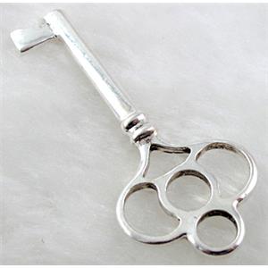 Tibetan Silver key pendant, lead free and nickel free, 26x60mm