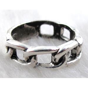 Tibetan Silver non-nickel, finger ring, 7mm wide, inside:19mm