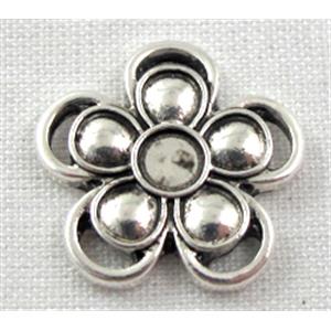 Tibetan Silver flower pendant, Lead free and nickel Free, 18mm dia