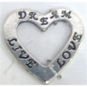 Tibetan Silver heart ring, Lead free and nickel Free, 23x21mm