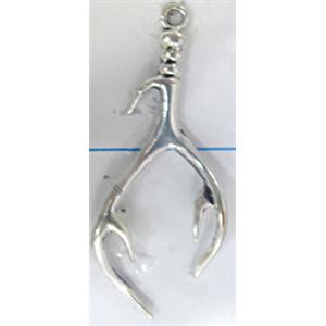 Tibetan Silver pendant, lead free and nickel free, 59x23mm