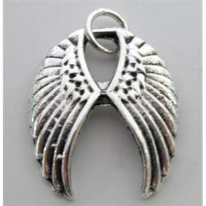 Tibetan Silver pendants, Lead free and nickel Free, wing, 20x25mm