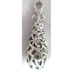 Tibetan Silver pendants, Non-Nickel, 45x12mm