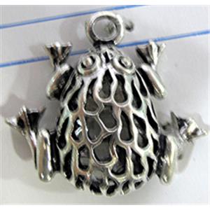 Tibetan Silver Hoptoad pendants Non-Nickel, 25x23mm