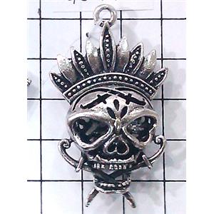 Hollow Tibetan Silver pendant, lead free and nickel free, 30x50mm