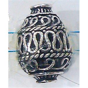 Hollow Tibetan Silver pendant, lead free and nickel free, 14x20mm