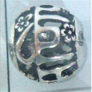 Tibetan Silver Beads, hollow, lead free and nickel free, approx 15mm dia