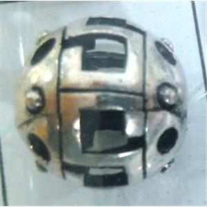 Tibetan Silver Bead, hollow, lead free and nickel free, approx 9mm dia