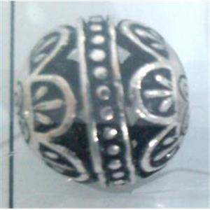 round tibetan silver beads, hollow, lead free and nickel free, approx 9mm dia