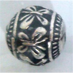round tibetan silver beads, hollow, lead free and nickel free, approx 9mm dia