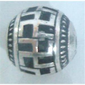 round tibetan silver beads, hollow, lead free and nickel free, approx 9mm dia